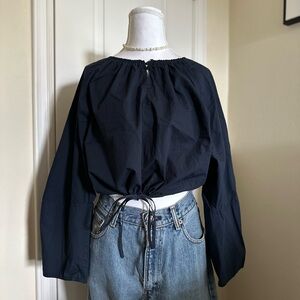Rebecca Taylor Navy Poplin Blouse